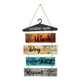 thumbnail image 2 of 5 Pieces Laundry Room Decor Rustic Vintage Farmhouse Room Rules Hanging Sign Wooden Wash Dry Fold Repeat Laundry Accessories for Bathroom, Home Decor, 2 of 7