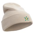 thumbnail image 4 of Honduras National Orchid Embroidered 12 Inch Long Knitted Beanie - Birch OSFM, 4 of 5