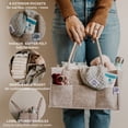 thumbnail image 4 of Parker Baby Co. Felt Diaper Caddy - Regular Nursery Organizer with Removable Dividers - Oatmeal, 4 of 7