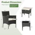 thumbnail image 4 of Costway 5PCS Patio Rattan Furniture Set Cushioned Sofa Ottoman Armrest Side Table Garden, 4 of 10