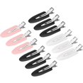 thumbnail image 1 of 12 Pieces No Bend Curl Clips Hair Clips Pin Compatible With Hairstyle Bangs Waves Makeup Application (black, White, Pink,blue,yellow), 1 of 4