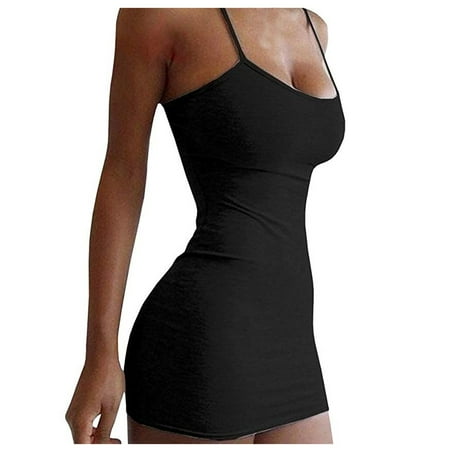 

BIZIZA Womens Nightdress Full Slip Plus Size Sleepwear Sexy Lingerie Babydoll Nightgown Chemise Black L