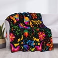 thumbnail image 3 of Disketp Mexican Flower Traditional1 Flannel Blankets - Thick and Warm Blanket for Winter, Soft Fuzzy Plush King Blanket for All Seasons80"x60", 3 of 6