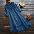 thumbnail image 2 of Womens Long Sleeve t Shirts Blouses for Women Women Casual Loose Linen Soild Button Long Sleeve Long Shirt Blouse Tops, 2 of 2