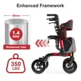 thumbnail image 2 of Rollator Walker Aojin con capacidad para 350 libras, 8 ruedas, color rojo, 2 of 7