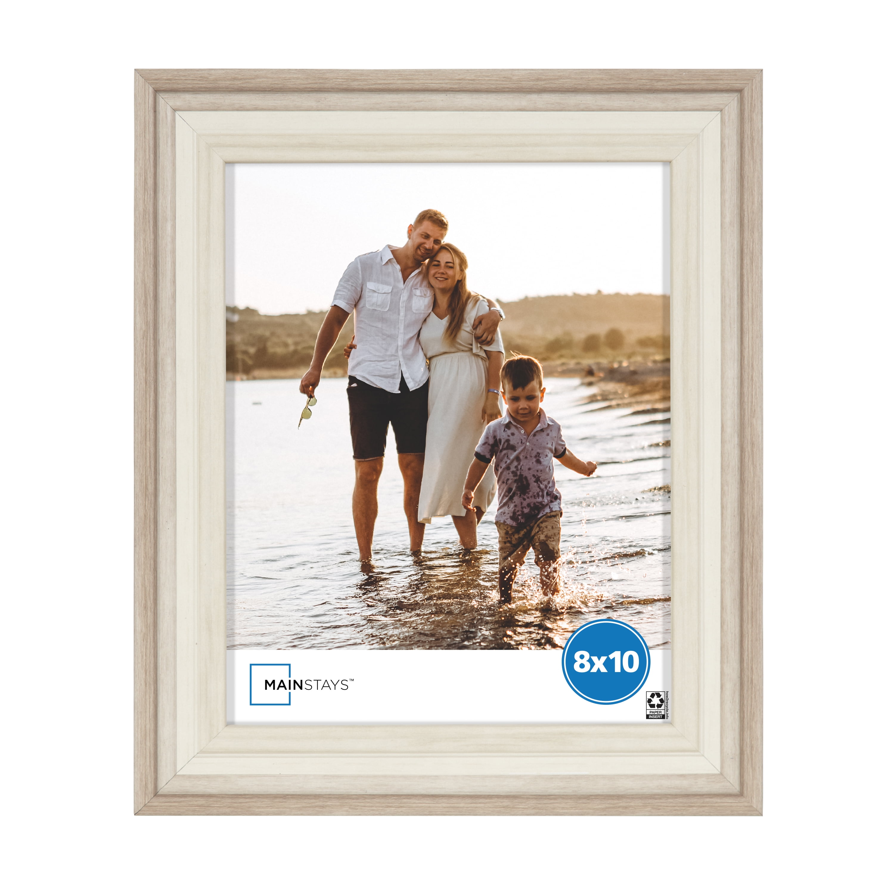 (2 pack) Mainstays – 8x10 Picture Frame – Two Tone Beige Tabletop Photo Frame