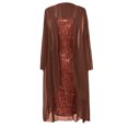 thumbnail image 1 of Qarigey Vestido Encaje Respetuoso con la piel Transpirable Cómodo Vestir Antiguo Casual Collage Ropa Boda Navidad Trabajo Vacaciones Prendas para la parte del cuerpo Chocolate 3XL Qarigey AP014392-03, 1 of 6