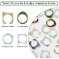 thumbnail image 2 of 1 Box 24Pcs 4 Styles Colorful Resin Rings Chunky Open Rings Retro Square Round Aesthetic Assorted Acrylic Finger Decorative Findings for DIY Size 6 7 8 Finger Knuckle Stackable Jewelry DIY Decor, 2 of 6