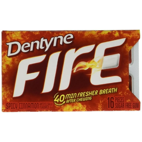 Dentyne Fire S/F Cinnamon Gum, Split to Fit, 16 ct, 9 pk