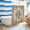 thumbnail image 5 of No Hook Shower Curtain, Boho Southwestern Shower Curtains for Bathroom with See Through Top Window, Vintage Retro Geometric Ethnic Waterproof & Washable Bath Curtain Stand Up Stall 36"x72", 5 of 9