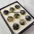 thumbnail image 4 of Moss agate round pendant necklace on 14k gold plated dainty chain / Moss jewelry / Unique jewelry gifts for her / Bohemian Necklace / Gifts, 4 of 9
