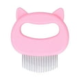 thumbnail image 2 of Peine para pelo de gato, cepillo desenredante, herramienta de aseo para mascotas, color rosa, 2 of 14