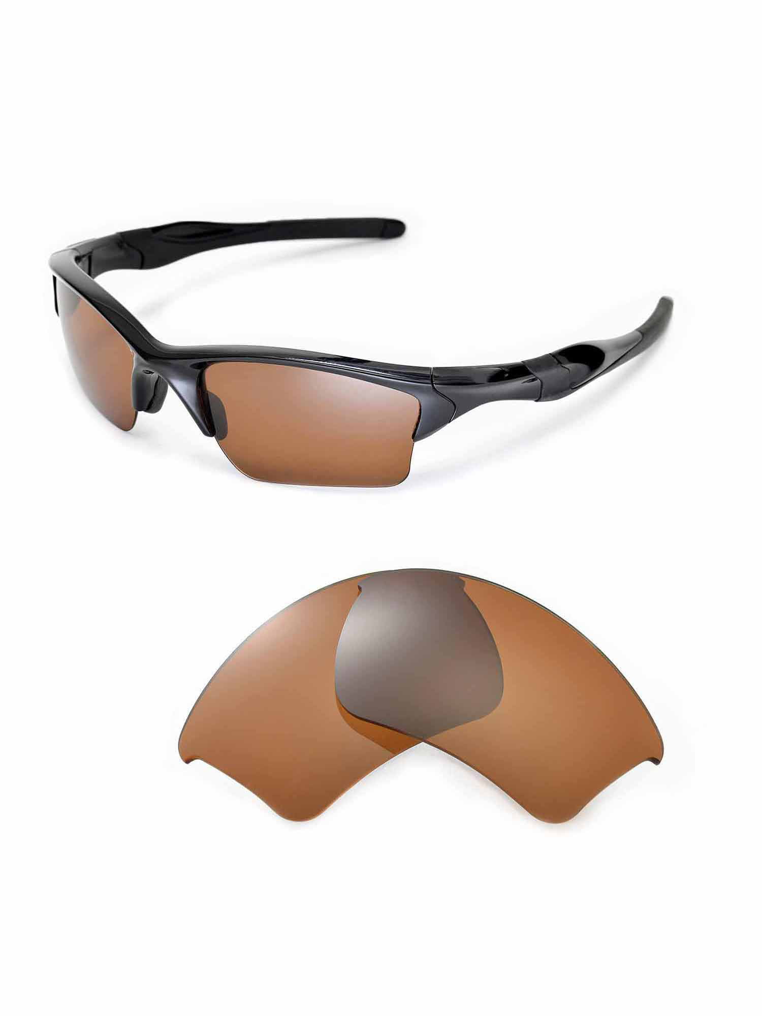 Walleva Brown Polarized Replacement Lenses for Oakley Half Jacket  XL  Sunglasses 