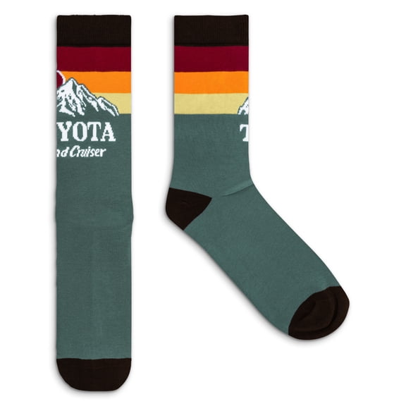 Tee Luv Toyota Land Cruiser Mountain Colorful Graphic Crew Socks (Men's)