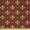 thumbnail image 2 of Ambesonne Fleur De Lis Fabric by the Yard Microfiber, Epideictic Monarch Art, 10 Yards, Vermilion and Mustard, 2 of 4