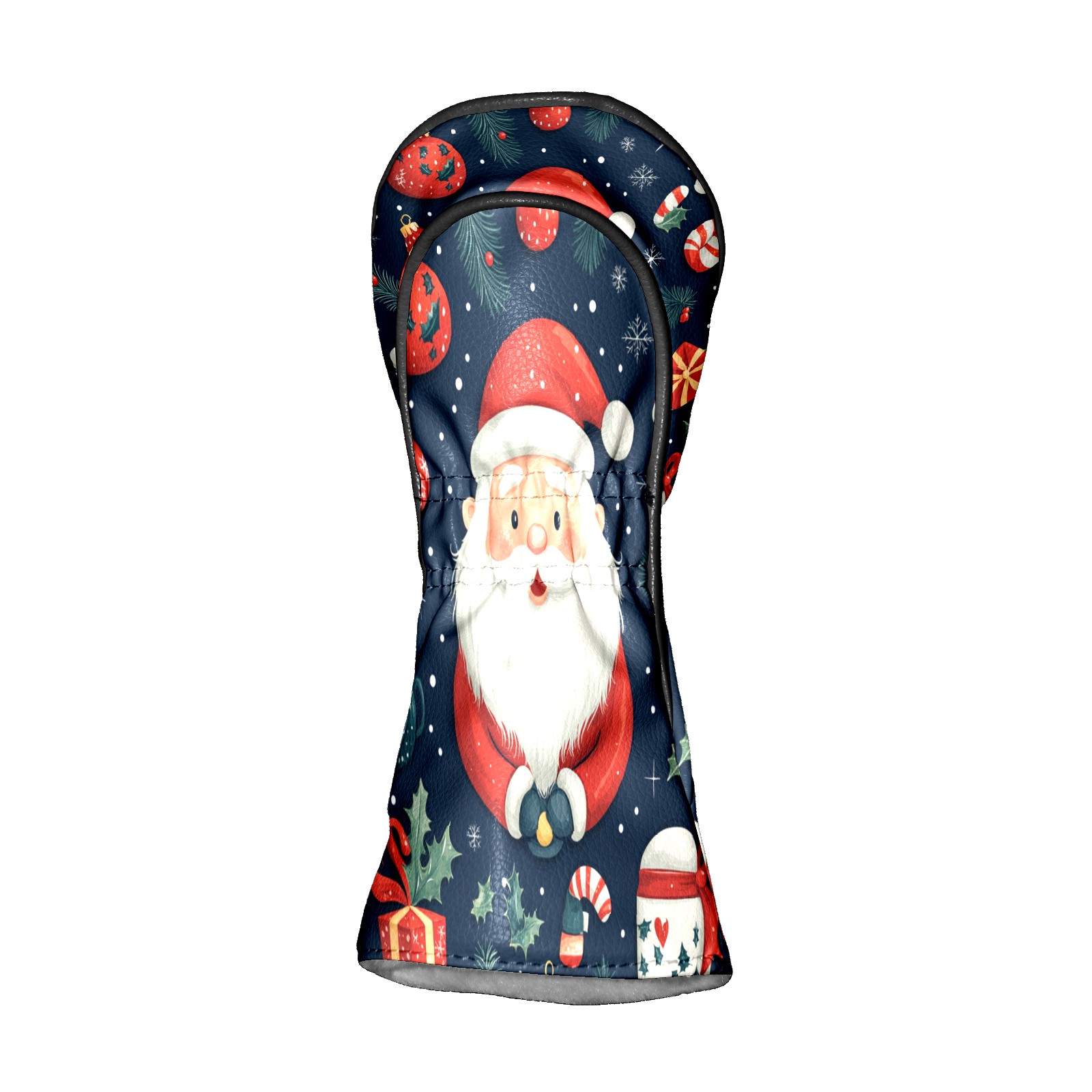 Golf Club Covers PU Leather Waterproof Head Covers for Fairway Woods Hybrids Santa Claus Unisex Fits Most Brands