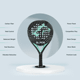 thumbnail image 3 of ALMOS Sports Padel Racket HAADI, Fiberglass Frame  -  Black Green, 3 of 5