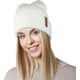 thumbnail image 2 of Gorros para mujer, blanco Gorros de invierno para mujer Gorro de punto con puños Gorro de invierno suave Gorro de invierno para actividades al aire libre en clima frío en invierno (blanco) 52-60 CM, 2 of 4