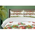 thumbnail image 4 of Ambesonne Christmas Duvet Cover Sets, Flowers Socks and Bells, 2-King, Orange Red Green, 4 of 7