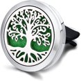 thumbnail image 2 of HAHADAXA 2PCS 30mm Car Aromatherapy Essential Oil Diffuser Stainless Steel Locket with Vent Clip 30 Felt Pads (001), 2 of 7