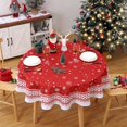 thumbnail image 3 of Round Christmas Tablecloth 60 Inch, Christmas Decorations Red Snowflake Christmas Table Cloth Washable Xmas Decorative Table Cover for Holiday Party Indoor Outdoor, 3 of 6
