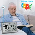 thumbnail image 2 of Reloj de pared Atomic HODIK con pantalla LCD de temperatura de 10,5 pulgadas, color plateado, 2 of 9