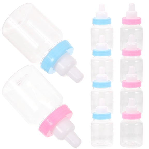 MERRYHAPY 12Pcs Blue Plastic Small Baby Bottles For Party 3.5X1.6X1.6in