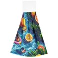 thumbnail image 7 of Dailycode Kitchen Wash Cloths with Hanging Loops Absorbent Absorbent Quick Drying Hand Towels, 2 Pack, Lemons Wine Leaves on Water, 7 of 7