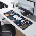 thumbnail image 2 of Long Mouse Pads for Desk,Pioneer Flower Floral Print Pattern Desk Mats on Top Of Desks, Desk Mouse Pad Extra Large with 3mm Non-Slip Base and Stitched Edge for Gaming,Office,Work,Home 31.5"x11.8", 2 of 6
