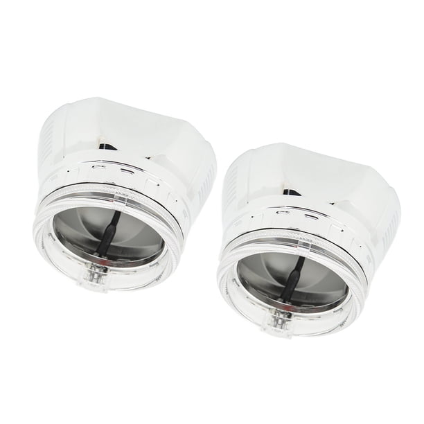 1 par de cubierta de faro de ojo de Ángel, luz blanca de 2,5 pulgadas, cubierta de anillo embellecedor de faro de coche de alto brillo, 12V