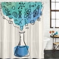 thumbnail image 2 of Teal Blue Science Bathroom Shower Curtains with 12 Hooks Polyester Waterproof Shower Curtain for Stalls and Bathtubs Funny Cartoon Artwork Wood Grain Decorative Bathroom Privacy Curtain 72x84 Inches, 2 of 8