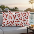 thumbnail image 4 of Red Lobster Outdoor Waterproof Pillow Covers, Summer Ocean Animal Minimalist Art Decorative Rectangle Throw Pillowcase Sofa Cushion Sham for Patio/Couch/Chair, 20"x12" 2 Pack, 4 of 8