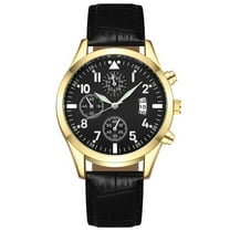 Mens Watches Waterproof Leather Band Automatic Mechanical Tourbillon Calendar Moon Phase Luminous Business Wristwatch Black Strap Gold Case