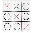 thumbnail image 3 of Ambesonne Xo Shower Curtain, Simplistic Game Pattern, 69"Wx70"L, Vermilion Black White, 3 of 3