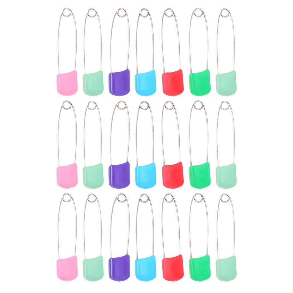  Diaper Pins Baby Safety Pins Assorted Color Safety Pins Clip  Holder with Locking Closures for Crafts Newborn Essentials(12 Bread Head  Colored pins) : Baby
