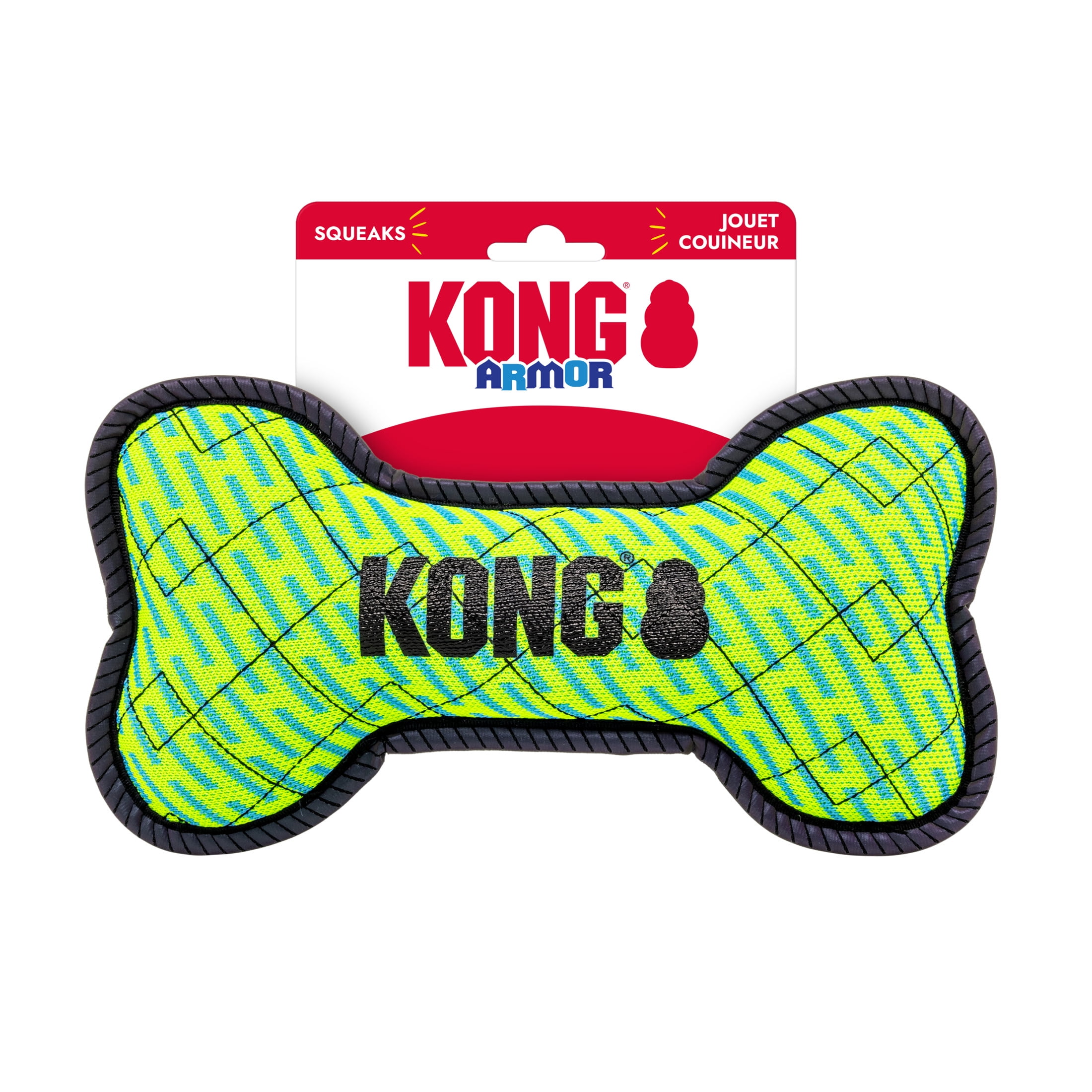 KONG® Armor® Bone Durable Dog Plush Dog Toy, Medium, Green
