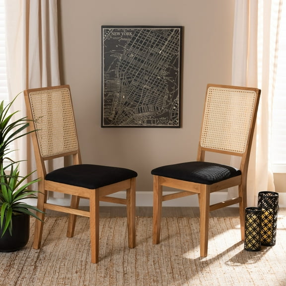 Baxton Studio Idris Dining Chair, Set of 2, Black