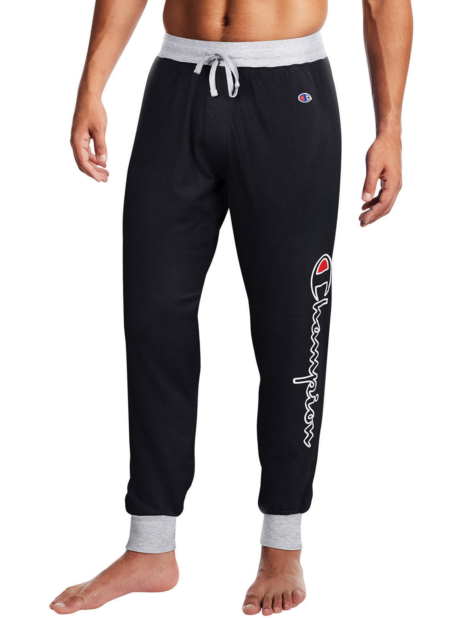 Champion, Mens, Rib Cuff Vertical Logo Pajamas Sleep Pants, Sizes S-2XL - Walmart.com