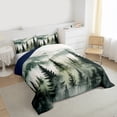 thumbnail image 3 of Homewish Pine Tree Bedding Comforter Set,Tropical Botanical Plant Twin Comforter Sets,White Green Bedding Set For Mane Women,Super Cozy Room Decor Reversible,2-Piece, 3 of 8