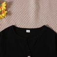 thumbnail image 7 of Hjtefg Kids Linen Shirt - Breathable Short Sleeve V-Neck Top, Soft Plain Tee for Boys & Girls,Color: Black Size: 6-7 Years, 7 of 7