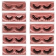 thumbnail image 1 of Juego de combinación de pestañas postizas 3D, naturales y gruesas, pinzas y cepillo de pestañas desechable, 1 of 6