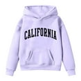 thumbnail image 2 of SGMVNU Teen Girls Boys Hoodies Cute Graphic Letter Print Hoodie Sweatshirt Tops Pullover Long Sleeve Shirt with Pocket Purple Size 2-3 Years, 2 of 5