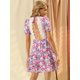 thumbnail image 5 of INSPIRE CHIC Vestido Mini Estampado Floral Espalda Abierta Ribete De Encaje A-Línea Capas Escalonadas Para Mujer Rosa L, 5 of 6