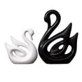 thumbnail image 1 of Ceramic Swans Couples in Black and White Swan Statues for Coffee Table Decor, 1 of 9