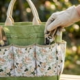 thumbnail image 5 of Floral Gardening Tools Bag for Women Gardening Tote with Pockets Outdoor Storage Organizer Gifts Gardening Gifts for Women, Men, Mom, Canvas Yard Work Carrier for Spring Planting Decor, Green, 5 of 5