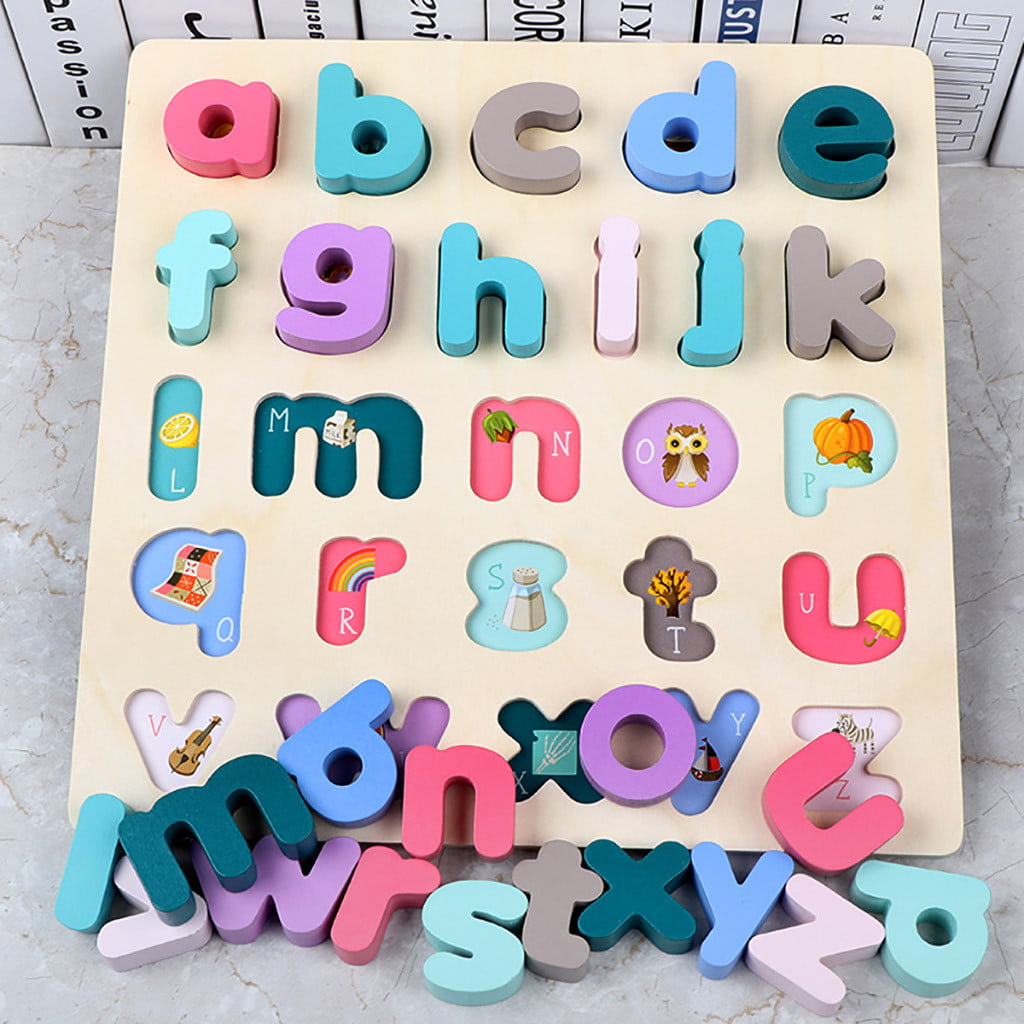 Alphabet Puzzle Set Wood City Abc Letter And Number Puzzles For Toddlers