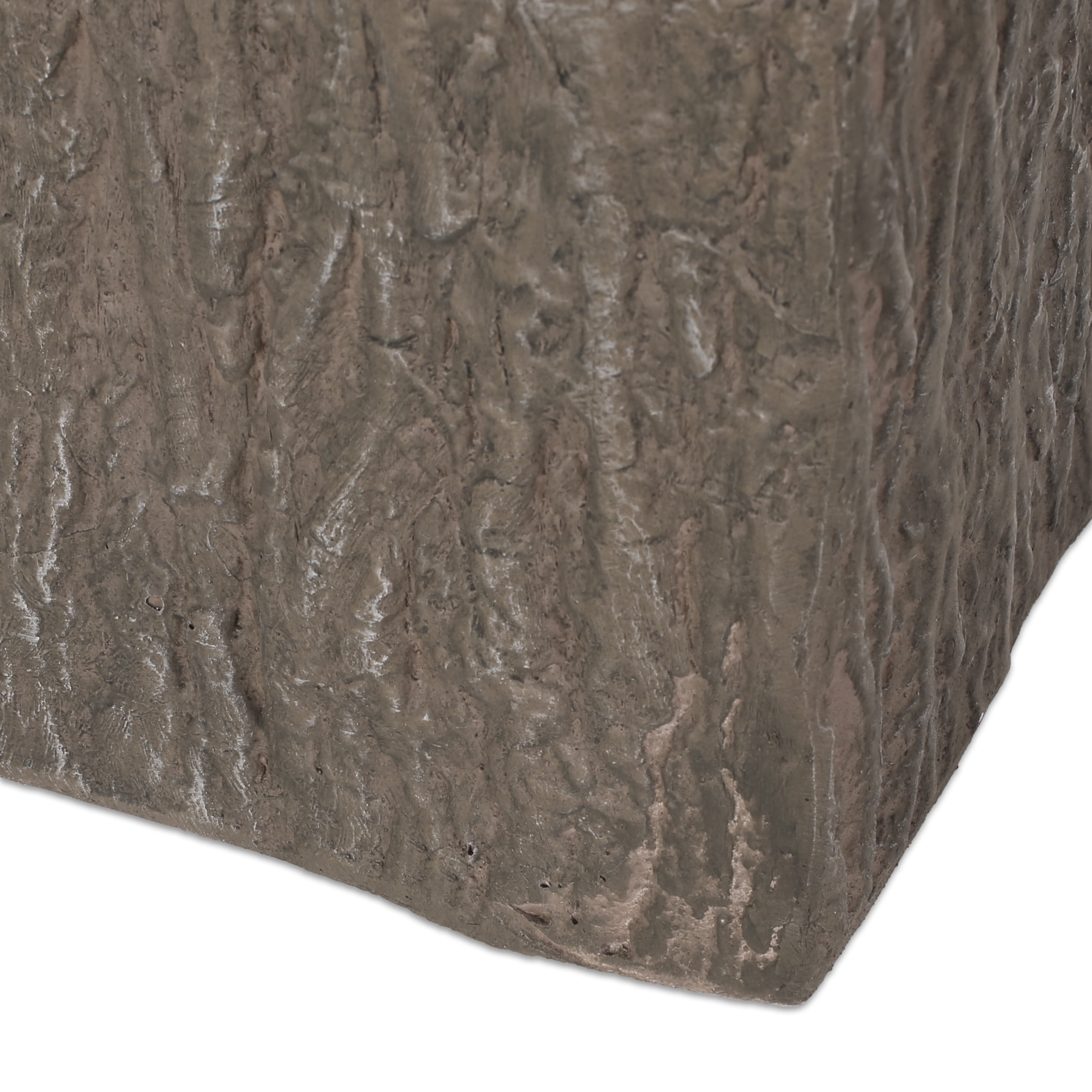 Berkamn Outdoor Cast Stone Planter, Small Brown Wood