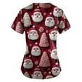 thumbnail image 4 of Garbnen Christmas Scrubs for Women Funny Xmas Printed V Neck Short Sleeve Fall Scrub Tops for Women Fitted Nurse Uniforms with Pocket S-5XL, 4 of 5