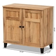 thumbnail image 3 of Baxton Studio Glidden Modern and Contemporary Oak Brown Finished Wood 2-Door Shoe Storage Cabinet, 3 of 12