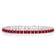 thumbnail image 1 of JeenMata Enorme Julio de Corte Princesa de 11 Quilates - Rubí - Pulsera de Tenis con Piedra Natal para Mujer Diseño de Eternidad - Chapado en Oro Blanco, 1 of 6